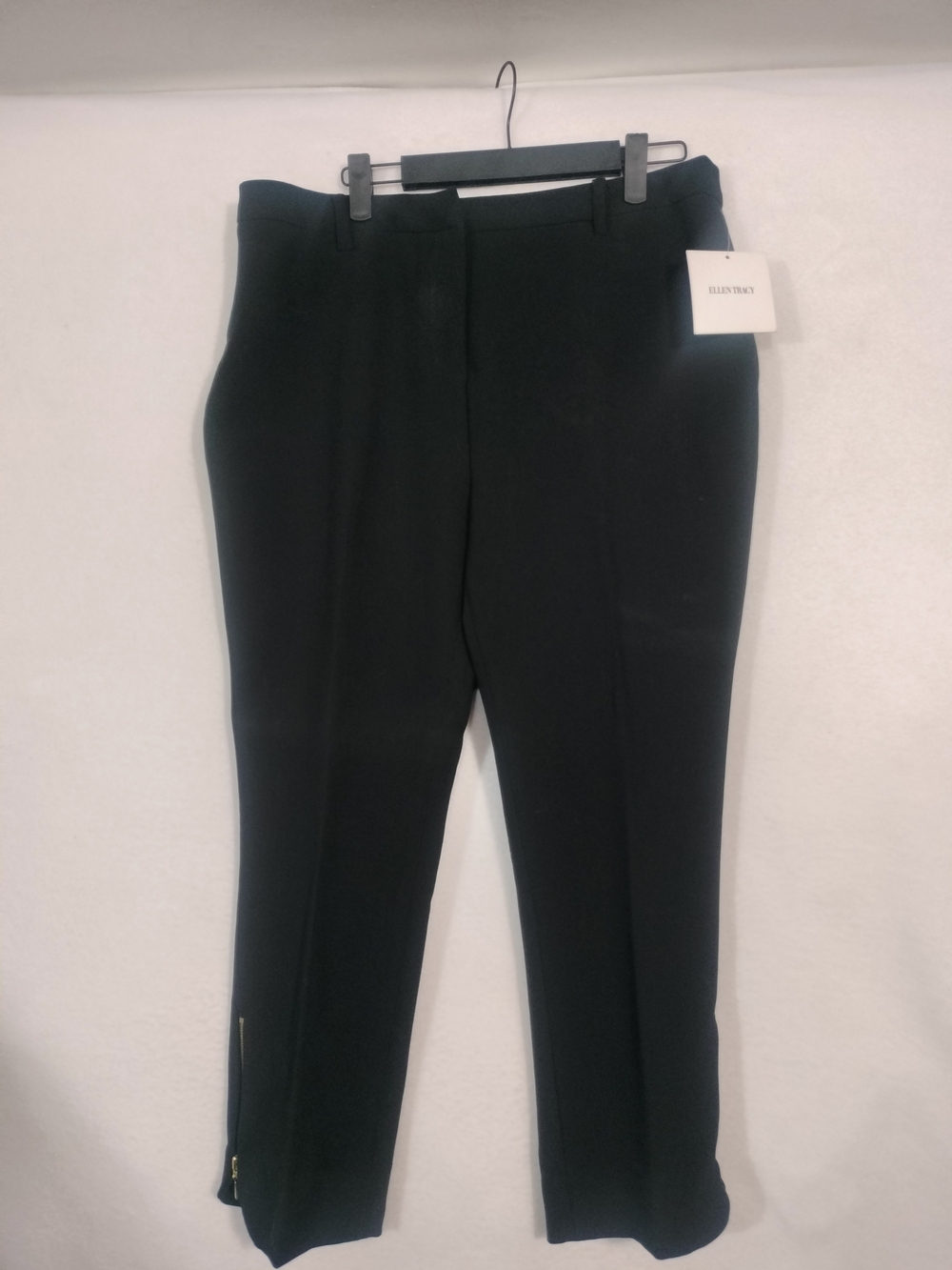 Ellen Tracy Black Men's Dress Pants with Ankle Zip